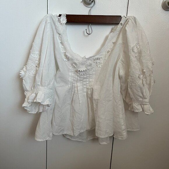 Free People White Baby Doll Top - Picture 2 of 6